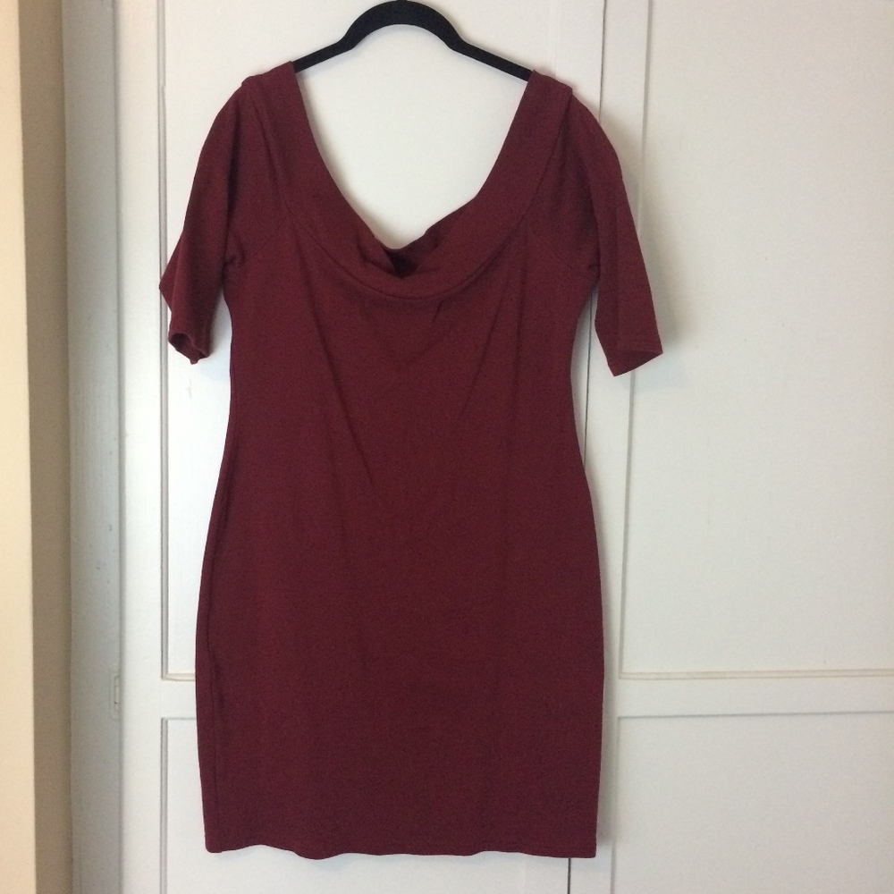 HEARTBREAKER BURGUNDY MONROE STYLE PINUP DRESS